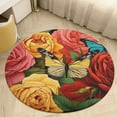thumbnail image 3 of 6ft Rug for Kids Room Playroom Nursery Bedroom Colorful Flowers Washable Circular Floor Mat for Home Room Decorative, 3 of 5
