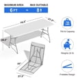 thumbnail image 2 of Foldable Plastic Table 6 Foot, Heavy Duty Portable Table with Lock & Handle, White Folding Table for Camping Picnic Party Indoor Outdoor Events, 2 of 6