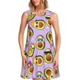 thumbnail image 1 of Balery Cartoon Avocados Vestidos de verano para mujer con estampado: vestido holgado sin mangas, vestido playero informal y cómodo para días calurosos., 1 of 7