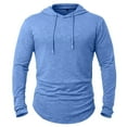 thumbnail image 2 of FAIWAD Men's Athletic Hooded Shirts Long Sleeve Workout Lightweight Pullover Tops Casual Running Gym Hoodie, 2 of 7