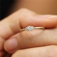 thumbnail image 2 of Heart Ring For Women Electroplated Copper With White Gold Gem Accents Elegant Fashion Jewelry Gift Travel Souvenir, 2 of 4