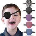 thumbnail image 1 of 5 Pieces Eye Patch Adjustable Eye Patches With Buckle, Corrected Visual Eye Patch Pirate Eye Patches For Adults And Kids, Blue, Purple, Pink, Black, L, 1 of 5