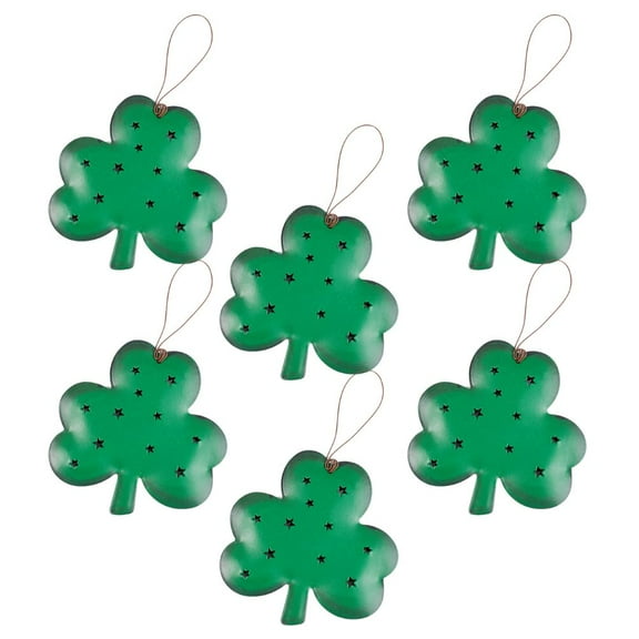 6pc Tin Shamrock Ornaments Set - for St. Patrick's Day - Factory Direct Craft