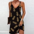 thumbnail image 1 of Puntoco Vestidos Mujer Verano Sin Rastro V-Cuello Impreso Doble Hombro Tirante Falda Vestido De Mujer, 1 of 5