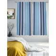 thumbnail image 3 of Colored Stripes Sheer Curtains 2 Panels Set Abstract Blue Grey Vertical Stripe Modern Sheer Window Curtains Light Filtering Rod Pocket Voile Drapes for Bedroom Living Room 52"X72", 3 of 8