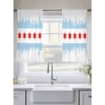 thumbnail image 5 of Red Stars Sheer Curtains 45 Inch Length 2 Panels Set - Light Filtering Window Treatments, Modern Abstract Art Blue Rod Pocket Semi Curtains for Living Room/Bedroom/Kitchen Décor, 104"W x 45"L, 5 of 7