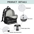 thumbnail image 3 of Geometric Diamond Black Pattern Backpack for School, Cute School Bag with Adjustable Shoulder Straps and Padded Back, 13.8"x11.4"x6", 3 of 4