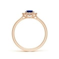 thumbnail image 2 of ANGARA Lab Grown Prong-Set Oval Blue Sapphire Halo Engagement Ring for Women in 14K Rose Gold (Size-7x5mm) | September Birthstone, Anniversary, Jewelry Gift for Women | Lab-Grown Blue Sapphire Ring, 2 of 8
