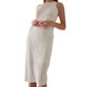 thumbnail image 2 of Lucakuins Vestido de tirantes para mujer, elegante, con correas de perlas, ondulado, liso, ajustado, midi, para fiesta Lucakuins  moda, 2 of 9