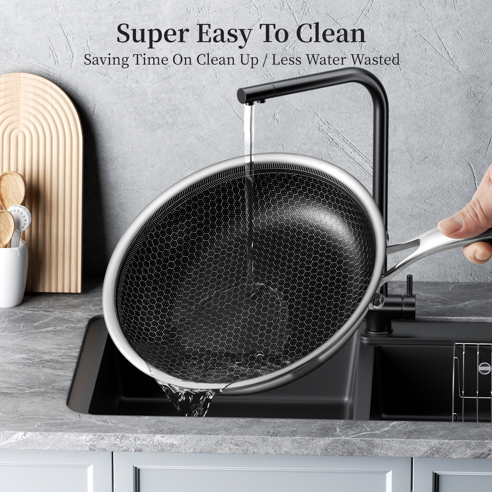 Innerwell Nonstick 8inch Stainless Steel Frying Pan Honeycomb Coating Omelet Pan with All Stove Tops Available, Induction Compatible