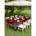 thumbnail image 3 of Outdoor Tablecloth with Umbrella Hole and Zipper, Christmas Rectangle Table Cloth 54x80 Inch Waterproof Tablecloth, Pine Cones Botanical Xmas Red Black Plaid Picnic Table Cover for Patio Camping, 3 of 7