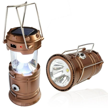 Solar Powered Camping Lantern, Solar LED Camp Light & Handheld Flashlight, (Best Solar Crank Flashlight)