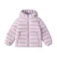 thumbnail image 3 of Jalioing Puffer Jacket for Kids Winter Lightweight Long Sleeve Zipper Up Thermal Coat Solid Color Hooded Puffy Outerwear, 3 of 7