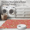 thumbnail image 5 of ODIKA 8'x10' Machine Washable Non-Slip Area Rug, Elegant Interlocking Floral with Worn Vintage Aesthetic High Traffic Rug, Pink, 572971, 5 of 5