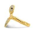 thumbnail image 3 of Cheryl M  Sterling Silver Gold-plated Brilliant-cut Black and White CZ Snake Ring, 3 of 3