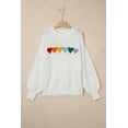 thumbnail image 3 of Casual White Chenille Graphic Sweater for Women – Perfect for Valentine's Day & Autumn Outings, M, 3 of 10