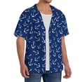 thumbnail image 4 of Honeii 's Nautical Anchors for men's short-sleeved button-up collared shirt featuring a pocket, perfect for beach vacations, and travel adventures., 4 of 5