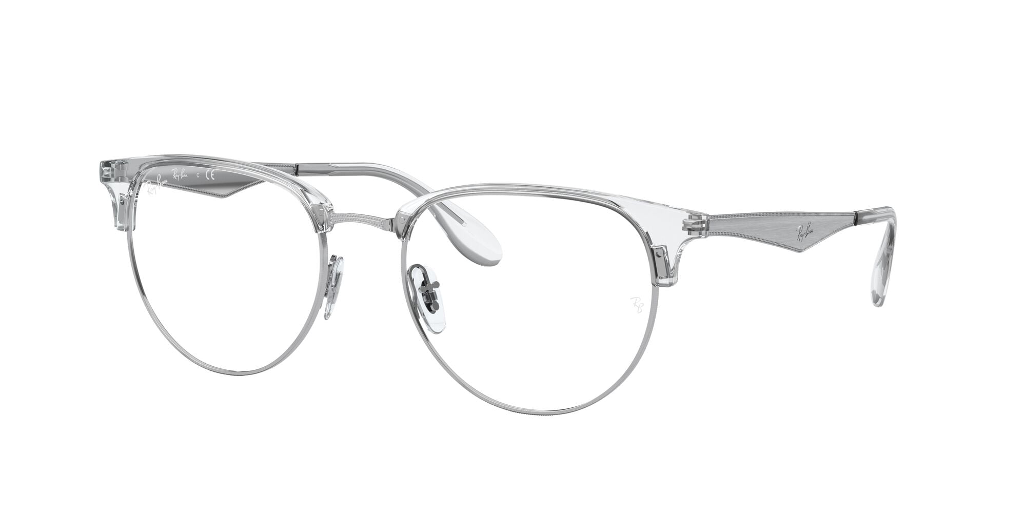 Ray-Ban Prescription Eye Glasses with Case, Size 51, Silver Frames with Demo Lens