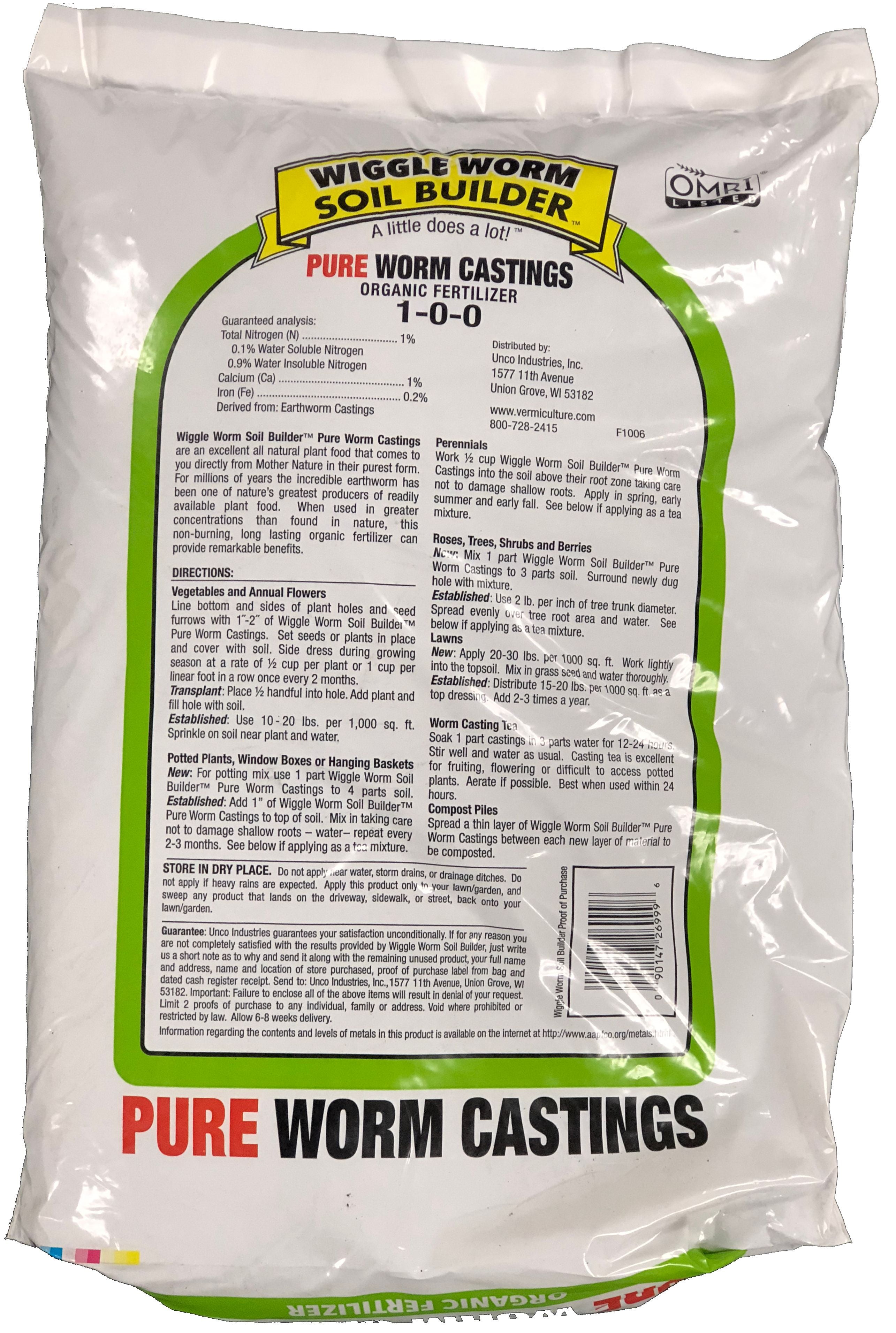 Buy Wiggle Worm (WWSB30LB) Worm Castings Organic Fertilizer, Soil Builder, 30Pound Online at