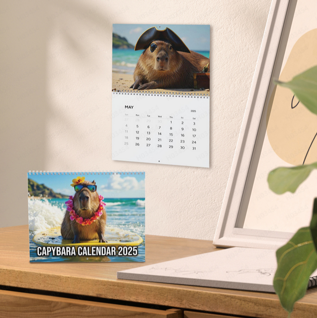 Capybaras Calendar 2025, Cheeky Capybaras Wall Calendar, Monthly