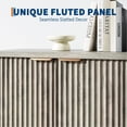 thumbnail image 5 of Fluted Sideboard Buffet Cabinet with Storage, Accent Modern Credenza with 4 Doors, Adjustable Shelves, Media Console Mid Century Storage Cabinet for Living Room Entryway, 5 of 7