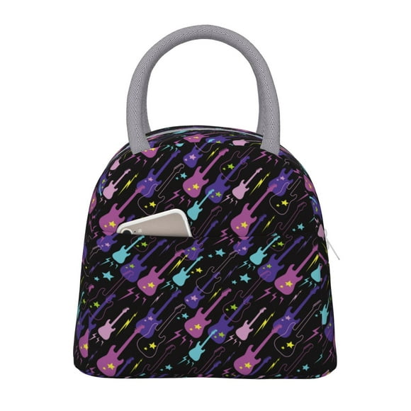 Disketp Colorful Guitar Bolsa Térmica para Almuerzo, Lonchera con Abertura Amplia y Gran Capacidad, Organizador Reutilizable para Mujeres, Hombres y Adultos