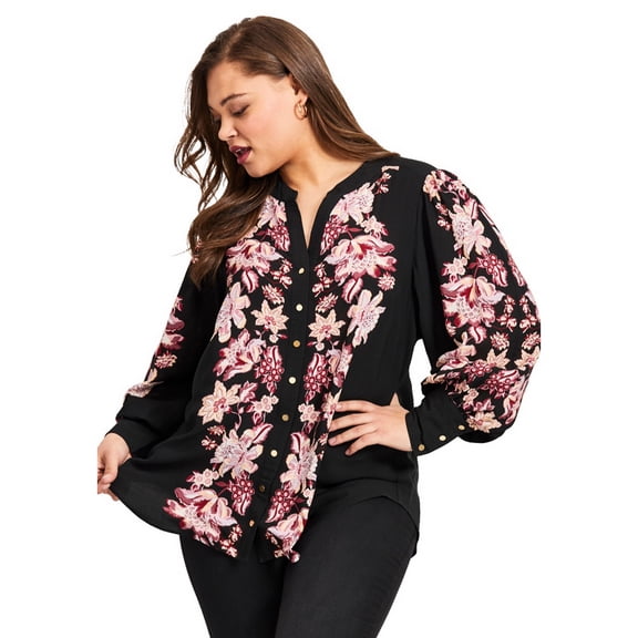 Avenue Women's Plus Size Sofia Long Sleeve Blouse