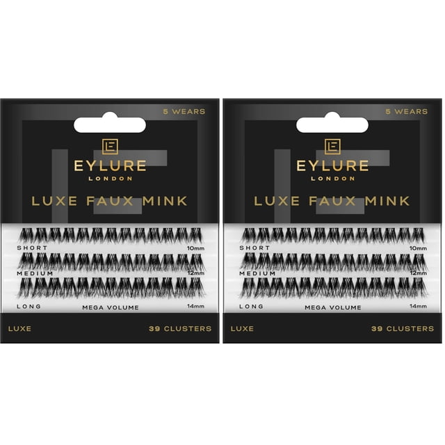 Eyelash Clusters Eylure Luxe de visón sintético Megavolume (paquete de 2)
