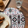 thumbnail image 4 of Round Placemats Aztec Geometric White 15 inch Set of 4 Table Mats for Dining Table Ethnic Tribe Pattern Heat Resistant Non-Slip Kitchen & Home Decorative Place Mat Set, 4 of 8