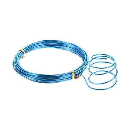 Aluminum Wire 16 Feet 2mm Dia. Flexible Metal Wire Blue for DIY Craft
