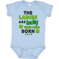 thumbnail image 3 of Inktastic The Ladies Are Lucky That I Was Born St Patricks Day Baby Boy Boys Baby Bodysuit, 3 of 5