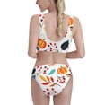 thumbnail image 3 of Daiia Autumn Pumpkins Fall Leaves printed 2 piece Swimsuit Bikinis for Women High Waisted Racerback Bathing Suits Summer Tummy Control Scoop Neck Swimwear-X-Large, 3 of 8