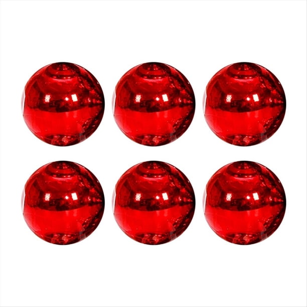 6 Bolas de Navidad de 8 cm, Luces Decorativas para Árbol de Navidad, Colgantes para Ventana, Techo, Compras, Color Rojo