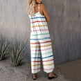 thumbnail image 5 of gakvbuo Jumpsuits For Women Summmer Dressy Wedding Loose Sleeveless Jumpsuits Adjustable Spaghetti Strap Stretchy Long Pant Romper Jumpsuit With Pockets, 5 of 7