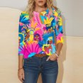 thumbnail image 3 of RKSTN Mardi Gras 3/4 Length Sleeve Womens Tops Oversized Crewneck Carnival Mask Print 3/4 Sleeve T Shirt Womens Casual Round Neck Tuesday Carnival Party Short Sleeve Tee Shirt Spring Summer Clothes, 3 of 6