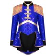 thumbnail image 3 of Haitryli Kids Circus Ringmaster Costume Girls Fringe Sequins Leotard Halloween Carnival Dress Up Royal Blue 6, 3 of 7