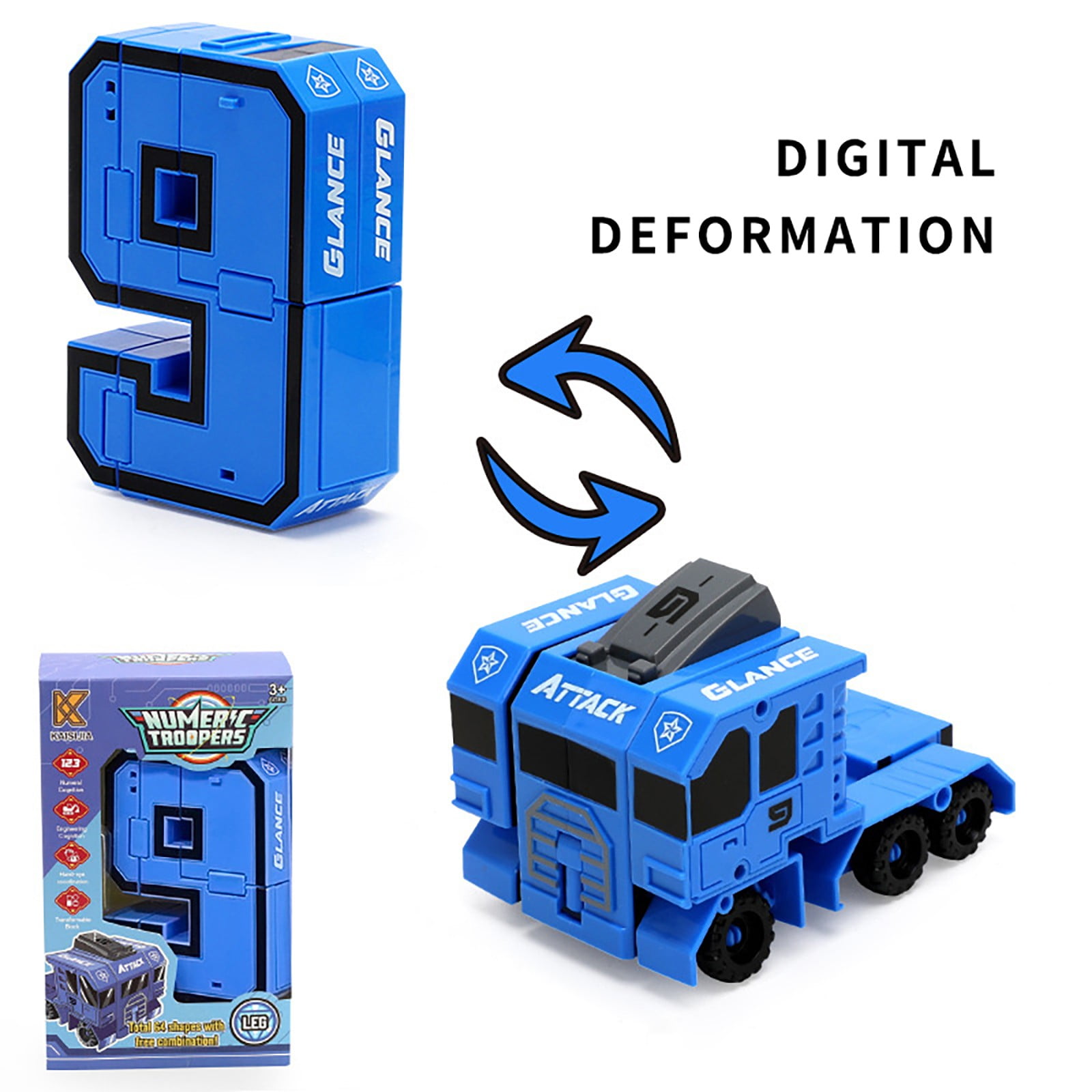 Deformed Numbers Combination Deformation Robot Assembled Toy for Kids GIfts 