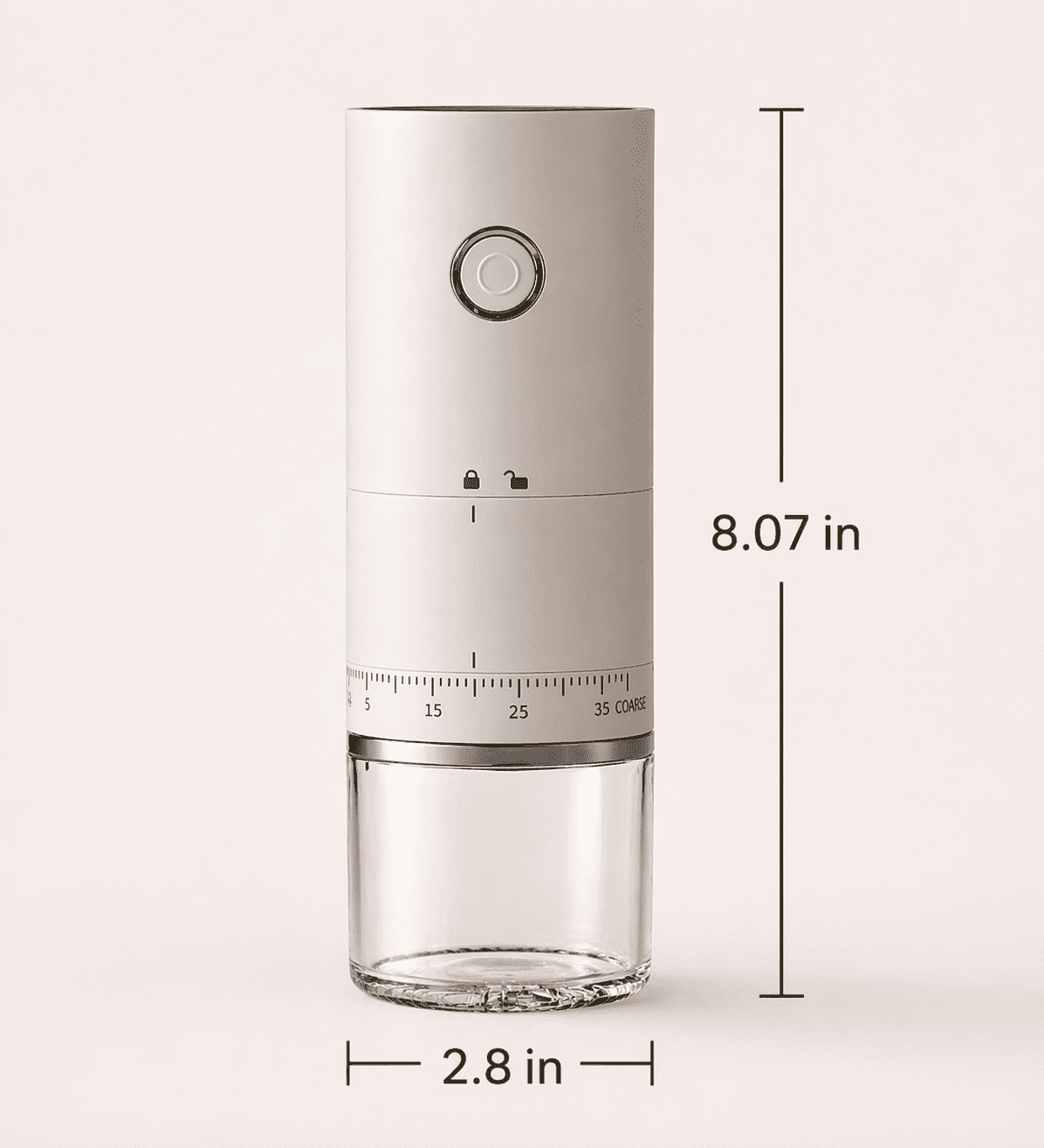 Portable Electric Coffee Grinder with 38 Adjustable Settings, USB Rechargeable Burr Mill with 1500mAh Battery, 304 Stainless Steel 25g Capacity Bean Grinder for Travel, Office and Camping