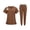 Brown-A#200526NN, variant on Hearthz Scrub Set Women Stretch Nursing Uniform Top & Jogger Pant Plus Size Scrub Suit Medical Uniform with Pocket
