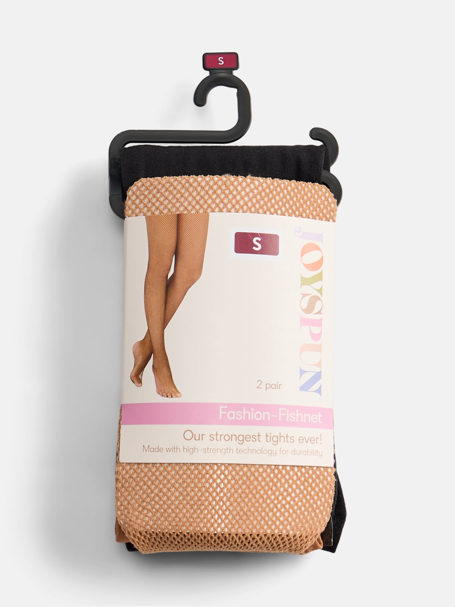 Joyspun Women's Fishnet and Solid Tights, 2-Pack, Sizes S-3XL