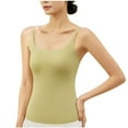 thumbnail image 2 of AherBiu Womens Yoga Tank Tops with Built in Bra Adjustable Spaghetti Strap Basic Layer Camisole Comfy Pajamas Shirt Undershirt, 2 of 7