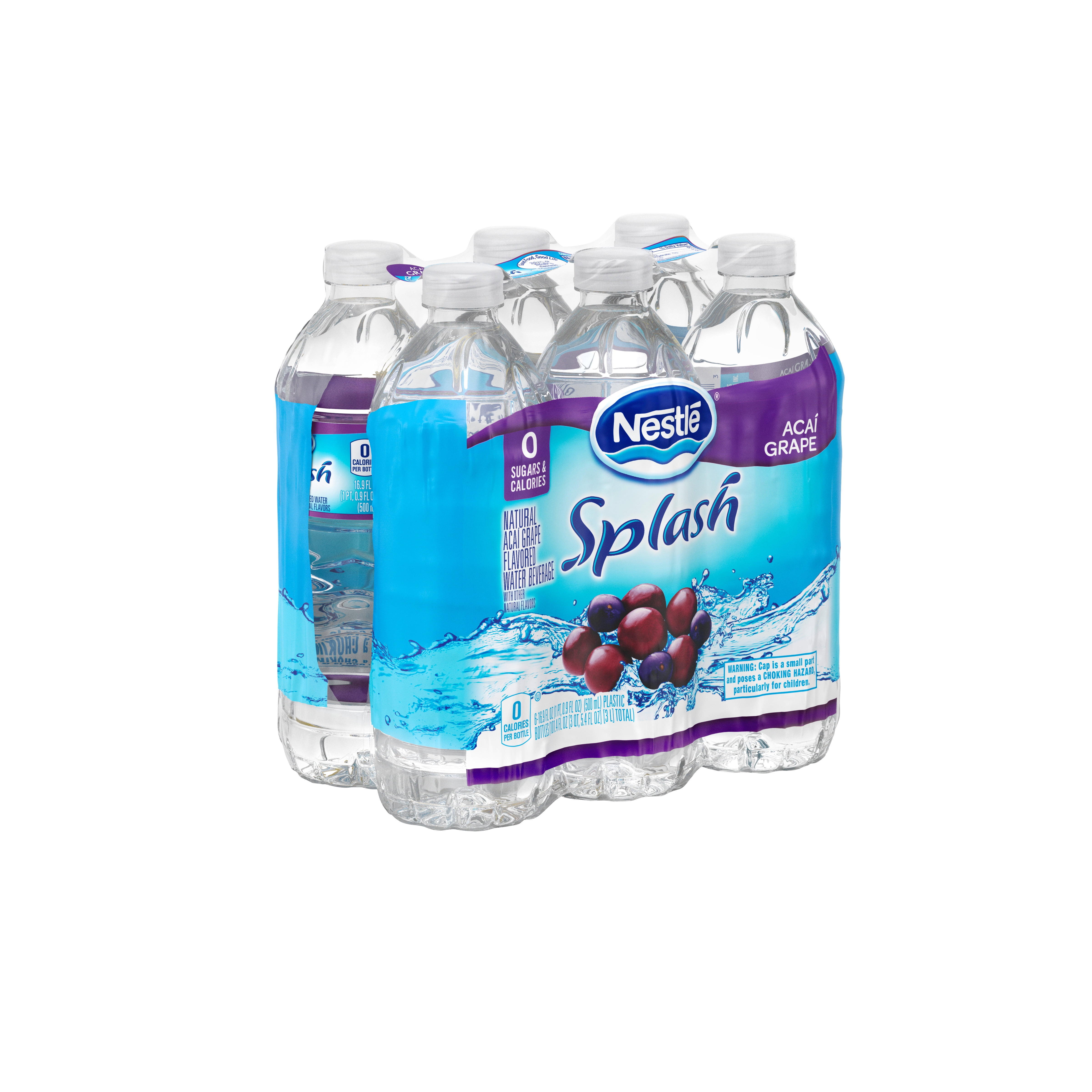 NESTLE SPLASH Water Beverage with Natural Fruit Flavor, Acai Grape