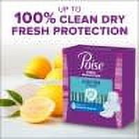 Poise Ultra Thin Incontinence Pads for Women, with Wings, 3 Drop, Maximum Absorbency, Long, 34Ct