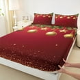 thumbnail image 3 of jejeloiu Gold Christmas Ball Twin Sheet Sets,Merry Xmas Theme Twin Fitted Sheet,Sequin Print Flat Sheet For Girls Boys,Breathable Home Decor,3-Piece, 3 of 7