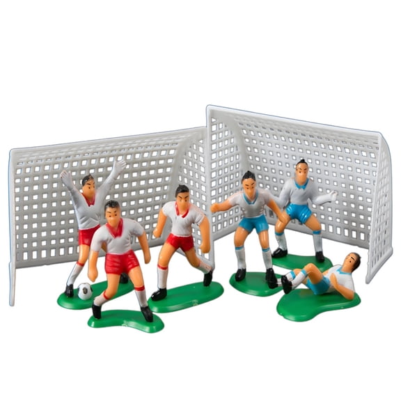 6 Pcs Soccer Cake Decorations Set, Includes Unique Figurines And Mini Goal Nets, Fun Football Themed Party Supplies For Cakes, Sports Events