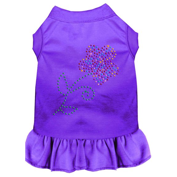 Pet Dog  Cat Dress Rhinestone, "Multi Flower"