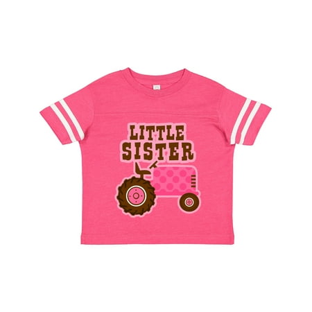 

Inktastic Pink Tractor Little Sister Gift Toddler Toddler Girl T-Shirt