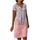 thumbnail image 1 of Ichuanyi Womens Swimsuits Clearance Fashion Women Summer Casual Short Sleeve V-Neck Floral Printed Dress Ichuanyi Ichuanyi, 1 of 5