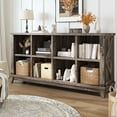 thumbnail image 3 of EnHomee Wooden Cube Storage Organizer 8 Cube Bookcase Modern Wood Cube Storage Organizer for Living Room Dark Rustic Oak, 3 of 8