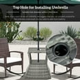 thumbnail image 5 of Outsunny Rattan Wicker Side Table with Umbrella Hole, 2 Tier Storage Shelf for All Weather for Outdoor, Patio, Garden, Backyard, Mixed gray, 5 of 10